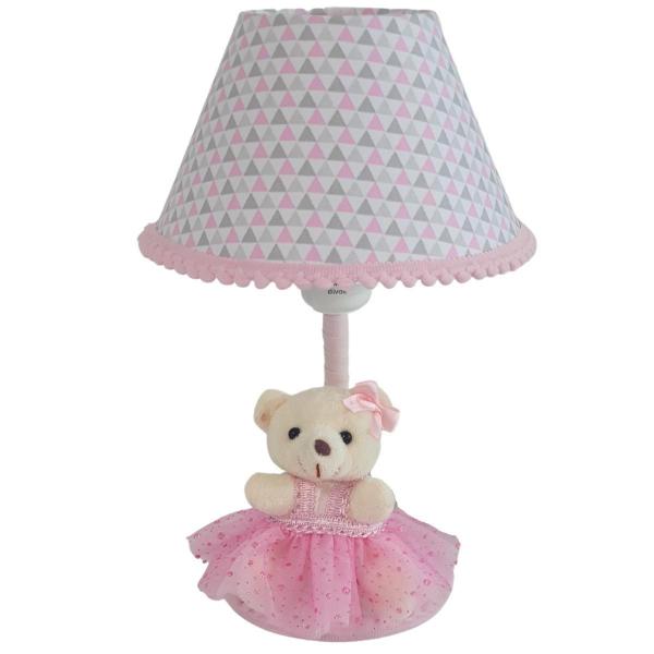 Imagem de Abajur Infantil Bebê Quarto Criança Pompom Rosa