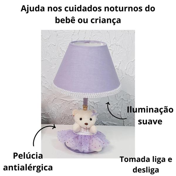 Imagem de Abajur Infantil Menina Princesa Decoração Quarto Bebê