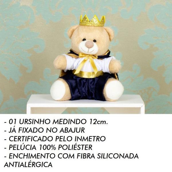 Imagem de Abajur Infantil Menino Bebê Ursinho Príncipe Cúpula Azul