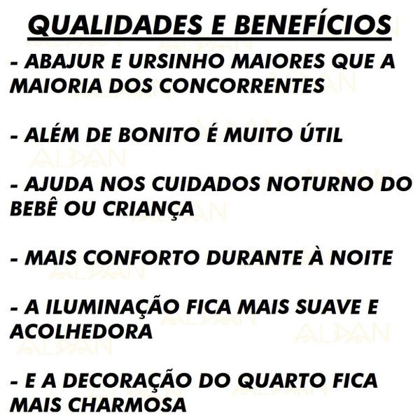 Imagem de Abajur Infantil Menino Bebê Ursinho Ted Azul Cúpula Bege