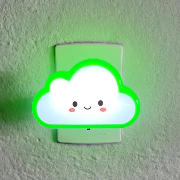 Imagem de Abajur Infantil Nuvem Menina Luz De Led Tomada Parede - Art House