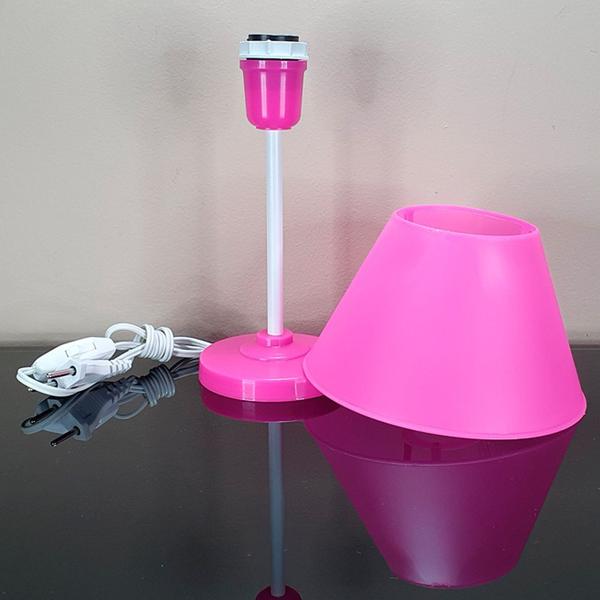 Imagem de Abajur Infantil Slim Menina Luminária para Quarto de Bebê - Cor Pink