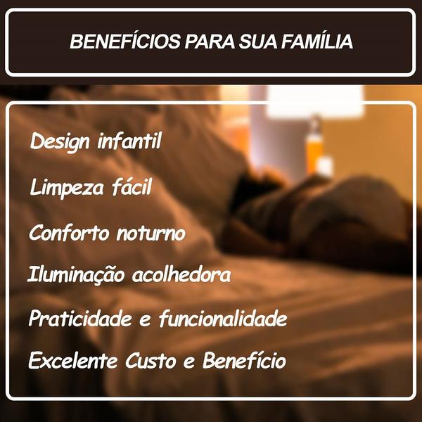 Imagem de Abajur Infantil Slim Menina ou Menino Luminária para Quarto de Bebê - Cor Lilás