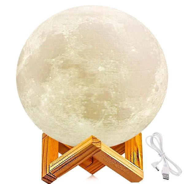 Imagem de Abajur Luminária 3D Lua Cheia com Umidificador e Aromatizador Ambiente