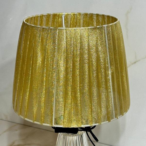 Imagem de Abajur Luminária de Mesa C/ Led Lines Dourado 44x15cm  