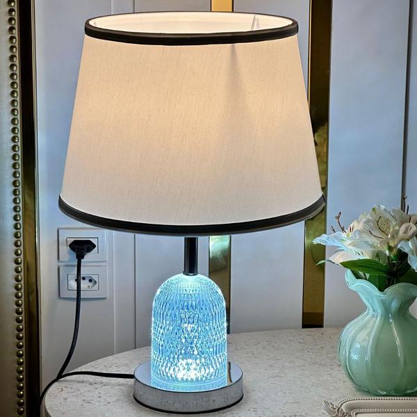 Imagem de Abajur Luminária de Mesa C/ Led Milano Dourado 45x13cm 