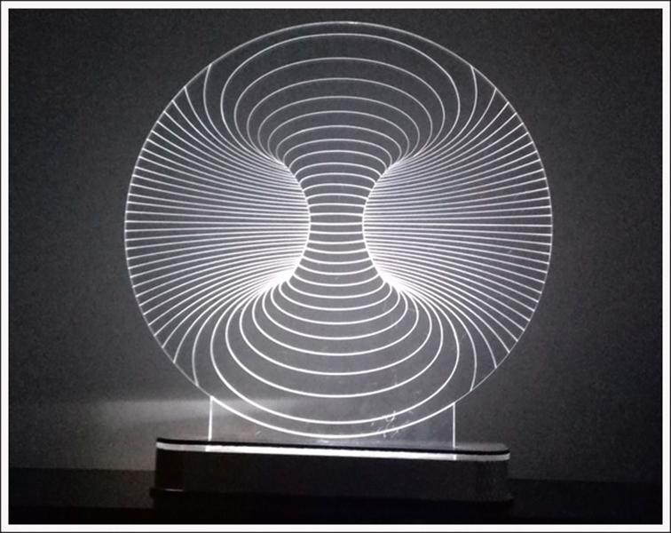 Imagem de Abajur / Luminária De Mesa Em Acrílico Com Led Túnel 3d