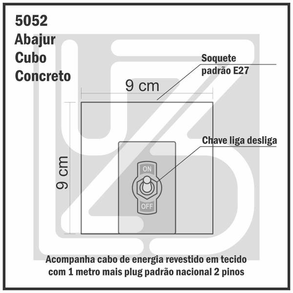 Imagem de Abajur Luminária De Mesa Em Concreto Ao Cubo