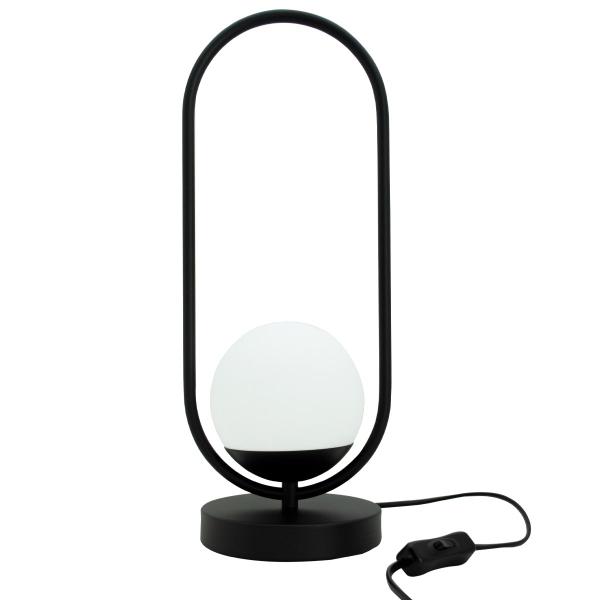 Imagem de Abajur luminaria de Mesa Luxo Tubo Oval + Vidro Globo bivolt E27