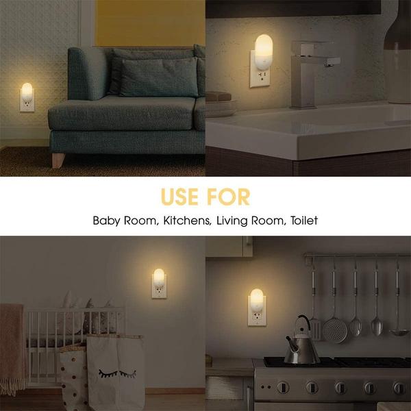 Imagem de Abajur Luminária De Tomada Com Led para quarto Crianças bebê corredor Com Botão 8,8x5cm Luz Noturna Bivolt