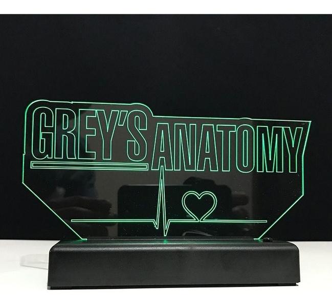 Imagem de Abajur Luminária Grey's Anatomy Led Quarto Sala