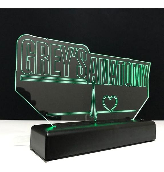 Imagem de Abajur Luminária Grey's Anatomy Led Quarto Sala