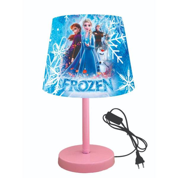 Imagem de Abajur luminaria infantil quarto bebe 15x20 frozen base rosa