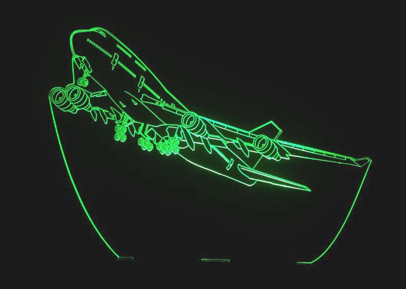 Imagem de Abajur Luminária Led Decorativa de Mesa  Boeing 747