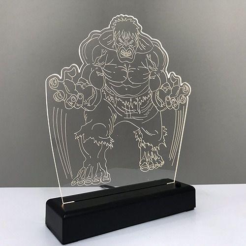 Imagem de Abajur Luminária Led Hulk Vingadores Decorativa