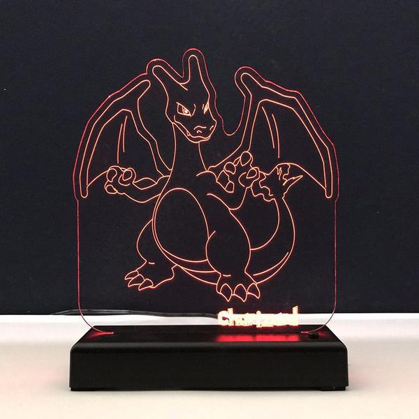 Imagem de Abajur Luminária LED Pokemon Charizard