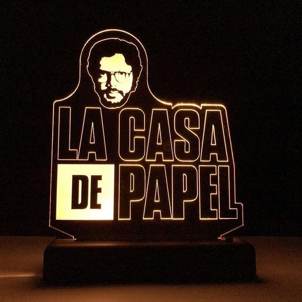 Imagem de Abajur Luminária Série La Casa De Papel Led Lançamento