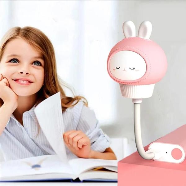 Imagem de Abajur Noturno LED USB Infantil com Controle Remoto - Ursinho, Pintinho e Gatinho