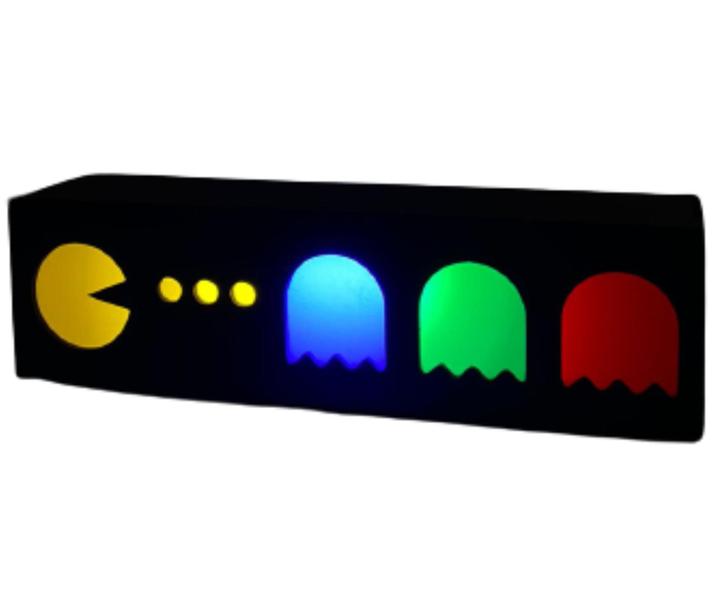 Abajur PACMAN e FATASMAS - Luminária de mesa LED Gamer Geek - VIZA GAMES 3D Imagem de Abajur PACMAN e FATASMAS - Luminária de mesa LED Gamer Geek