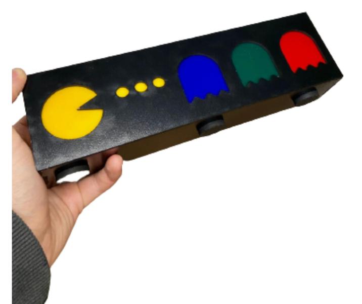 Abajur PACMAN e FATASMAS - Luminária de mesa LED Gamer Geek - VIZA GAMES 3D Imagem de Abajur PACMAN e FATASMAS - Luminária de mesa LED Gamer Geek