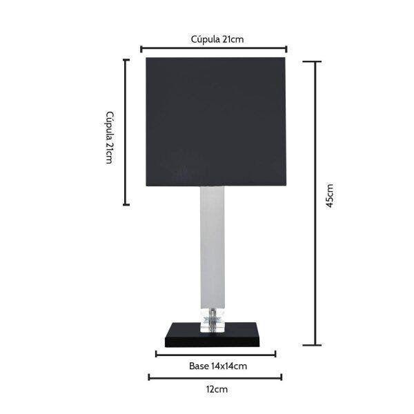 Imagem de Abajur Quadrado de Mesa Bivolt Fil Jd Molina