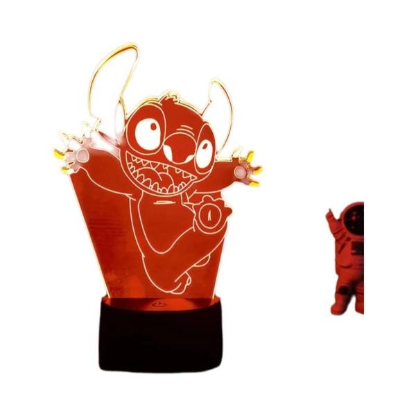 Abajur Stitch 3D com Controle Remoto e Toque - Lâmpada de Decoração de Quarto Imagem de Abajur Stitch 3D com Controle Remoto e Toque - Lâmpada de Decoração de Quarto
