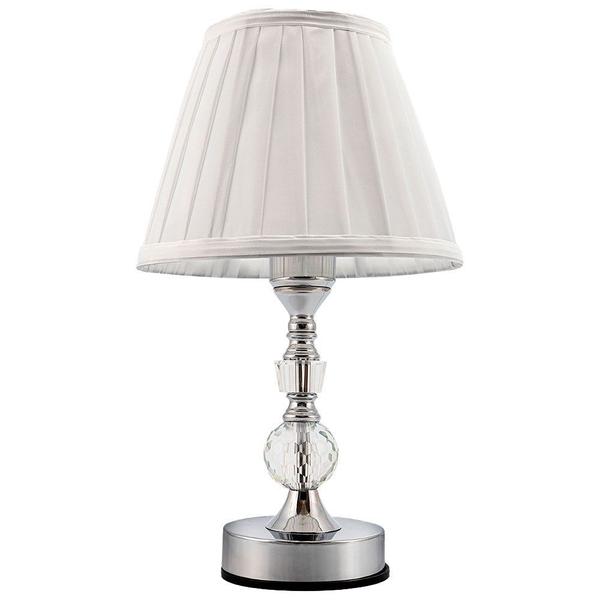 Imagem de Abajur Toque Cristal Decoração Sala Quarto Mesa Decoração com Cúpula Branca 35cm Ref. 311