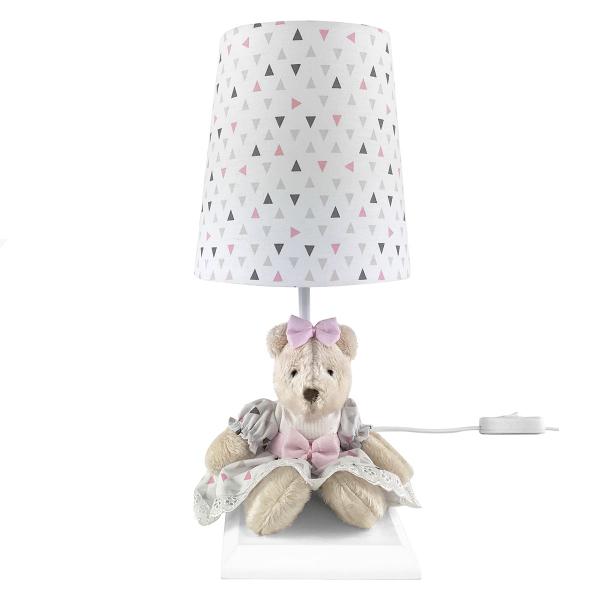 Imagem de Abajur Toys Claro Ursa Rosa Moderno Quarto Bebê Infantil Menina