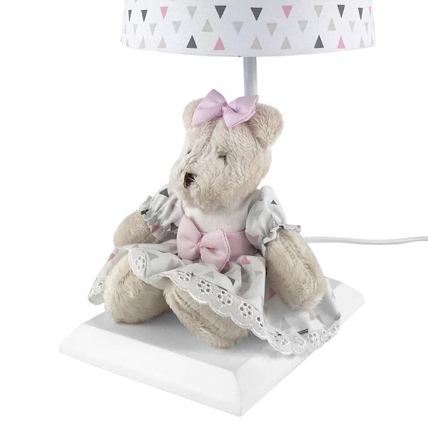 Imagem de Abajur Toys Claro Ursa Rosa Moderno Quarto Bebê Infantil Menina