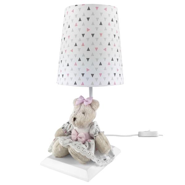 Imagem de Abajur Toys Claro Ursa Rosa Moderno Quarto Bebê Infantil