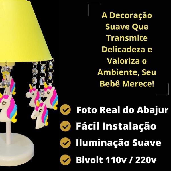 Imagem de Abajur Unicórnio Amarelo 30cm - Decoração Quarto Bebês