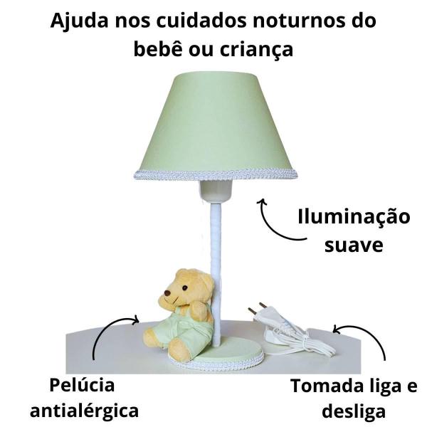 Imagem de Abajur Ursinho 100% Algodão - 28cm - Bivolt