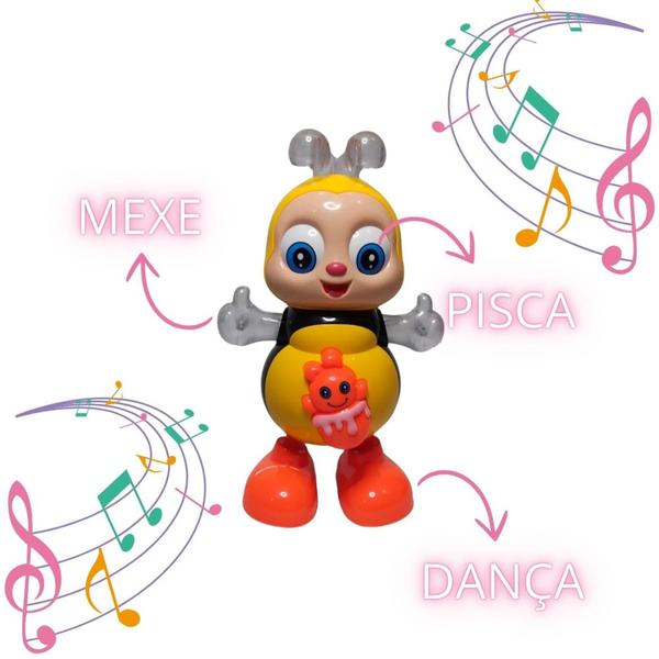 Imagem de Abelha Dançante Brinquedo Musical Anda Dança Mexe Luz E Som a Pilha