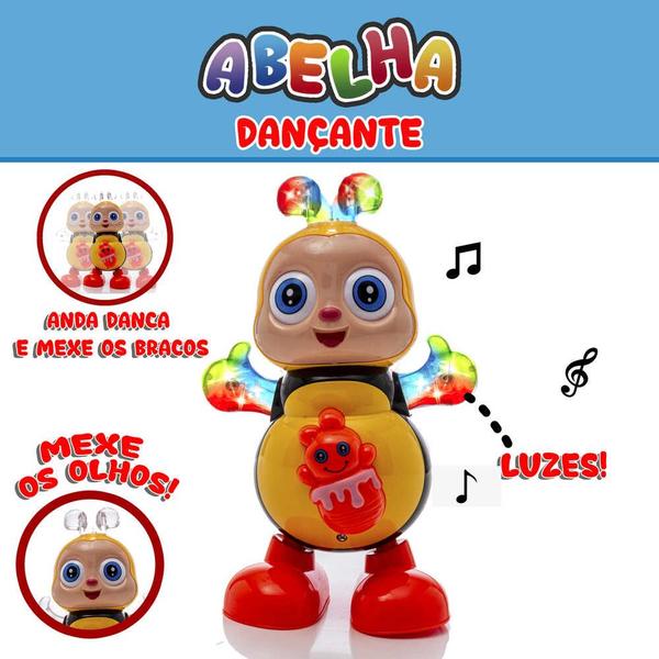 Abelha que Dança Anda Luz Mexe os Olhos Braços Som Bichinho - DM Toys Imagem de Abelha que Dança Anda Luz Mexe os Olhos Braços Som Bichinho