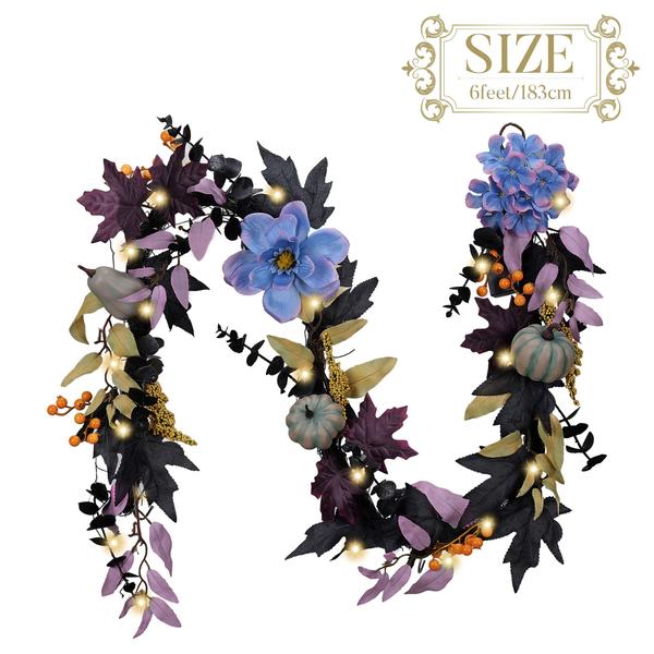 Imagem de Abóbora Garland Valery Madelyn Halloween Silk Flower 6 pés