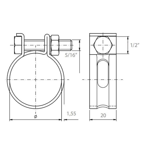 Imagem de Abraçadeira aço carbono mangote 25 a 30mm - 20mm