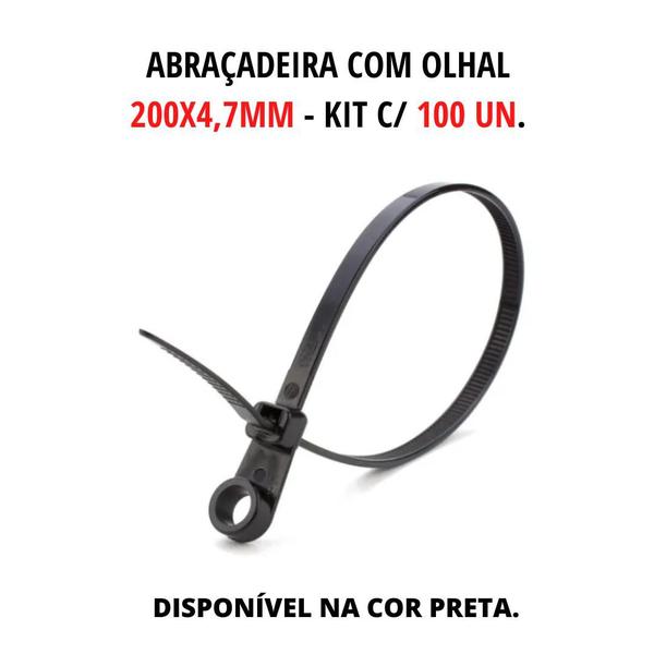 Imagem de Abraçadeira Com Olhal 200x4,7 Mm - 100 Unidades