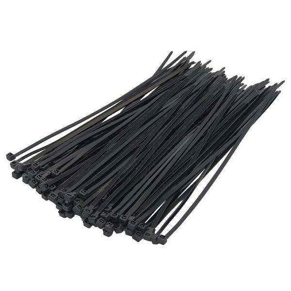 Abraçadeira de Nylon 25cm x 3,6mm Preta - 100 Unidades - BLACK BULL Imagem de Abraçadeira de Nylon 25cm x 3,6mm Preta - 100 Unidades