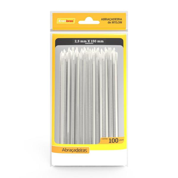 Imagem de Abraçadeira De Nylon 2,5Mm X 150Mm Branco - Enerbras