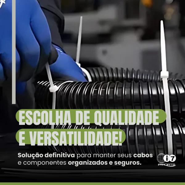 Imagem de Abraçadeira De Nylon Cinta Branca Pacote Com 100 Peças 100mm