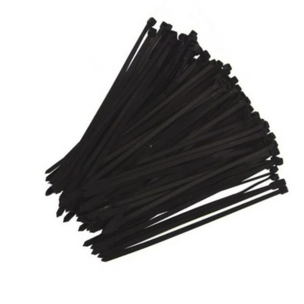 Abraçadeira de Nylon UV Preta 200X4,80 mm - 100pçs - Frontec Imagem de Abraçadeira de Nylon UV Preta 200X4,80 mm - 100pçs