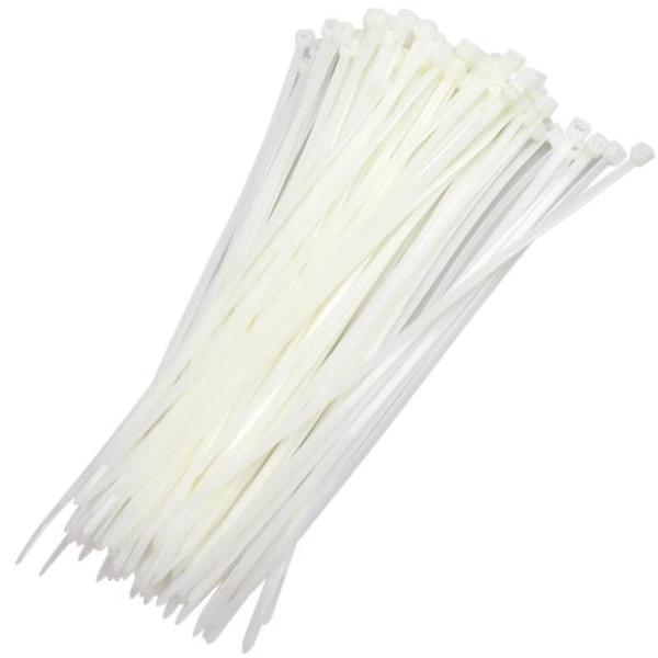 Abraçadeira em nylon 300mm x 4,8mm branca 100 unidades - OMEGA Imagem de Abraçadeira em nylon 300mm x 4,8mm branca 100 unidades