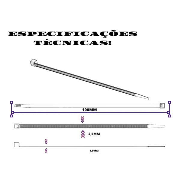 Imagem de Abraçadeira Em Nylon Presilha 10cm - Pacote 200 Unidades