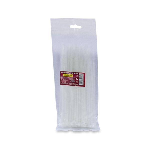 Abraçadeira Nylon 200X3,6 Branco 100 Unidades Forceline - Force Line Imagem de Abraçadeira Nylon 200X3,6 Branco 100 Unidades Forceline