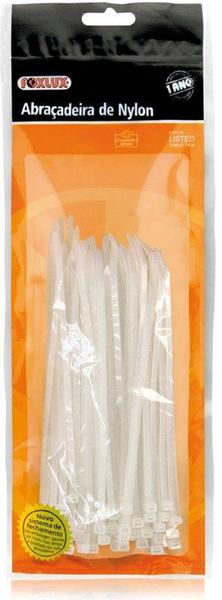 Abraçadeira Nylon 280 mm x 4,8 Branca Fox com 100 - Foxlux Imagem de Abraçadeira Nylon 280 mm x 4,8 Branca Fox com 100 - Foxlux