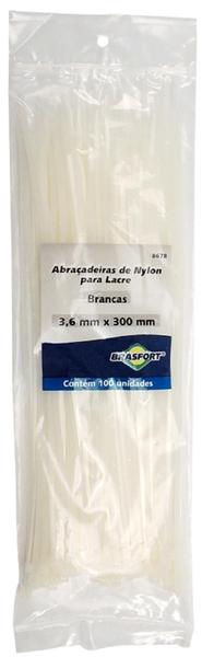 Imagem de Abracadeira Nylon 3.6mm x 300mm Branca com 100 unidades