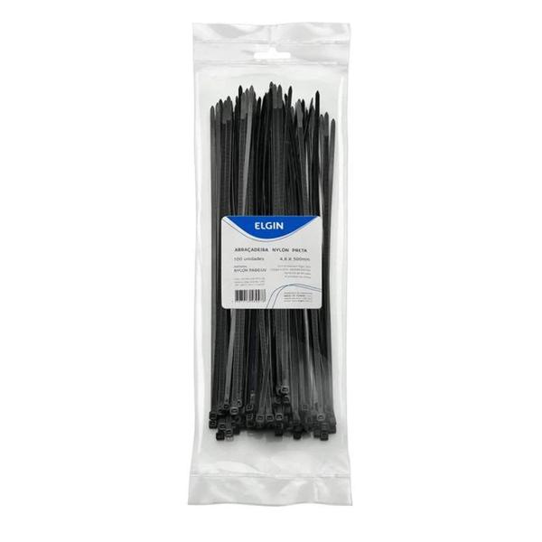 Abraçadeira Nylon 4,8x300mm Preto 100 Unidades Elgin Imagem de Abraçadeira Nylon 4,8x300mm Preto 100 Unidades Elgin