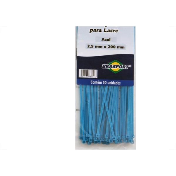 Imagem de Abracadeira Nylon Brasfort Azul 2,5X200 50 Pecas 7297