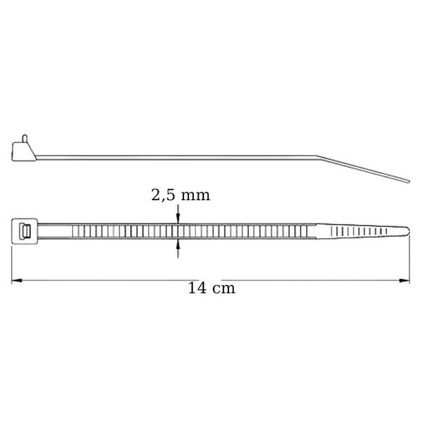 Imagem de Abraçadeira Nylon de Plástico Branca 14cm X 2.5mm 100 Un Rino