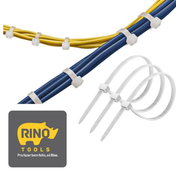 Imagem de Abraçadeira Nylon de Plástico Branca 37cm X 7mm 50 Un Rino